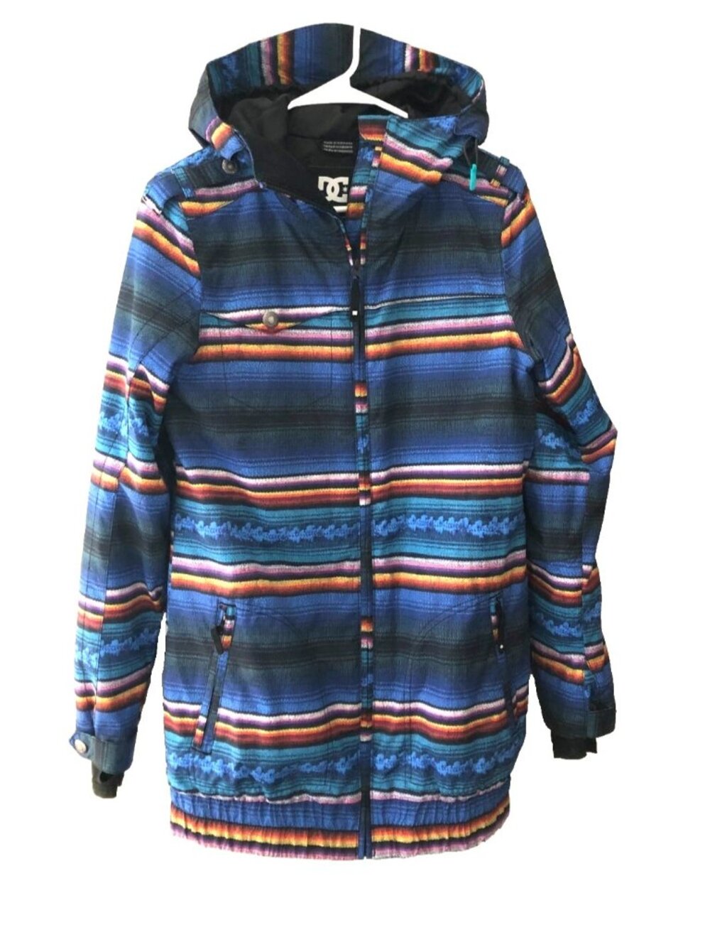DC Baja Pattern XS 10K Snowboard Hooded Jacket VGC Pre-Owned